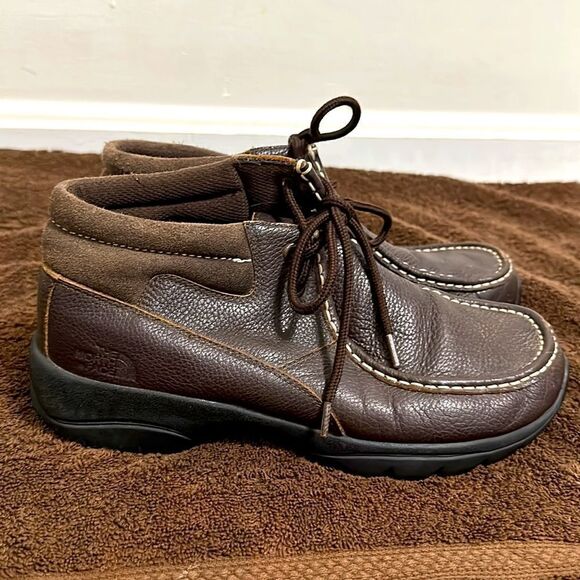 The North Face Retro Brown Leather Chukka Boots Sz 8 - Picture 1 of 8